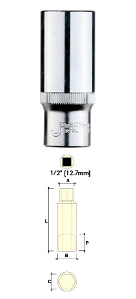 1/2 ソケットレンチセット 15PCS